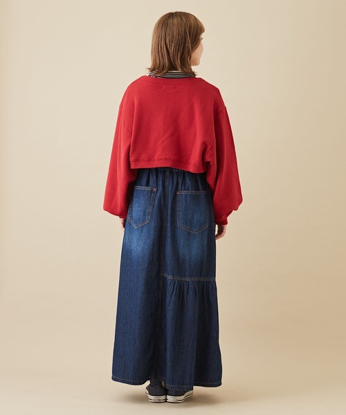 CUBE SUGAR（キューブシュガー）の「吊り裏毛スウェットボレロ（カーディガン/ボレロ・レディース・トップグレー/レッド/ホワイト/ネイビー・M）」の12枚目の写真