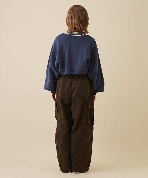 CUBE SUGAR（キューブシュガー）の「吊り裏毛スウェットボレロ（カーディガン/ボレロ・レディース・トップグレー/レッド/ホワイト/ネイビー・M）」の15枚目の写真