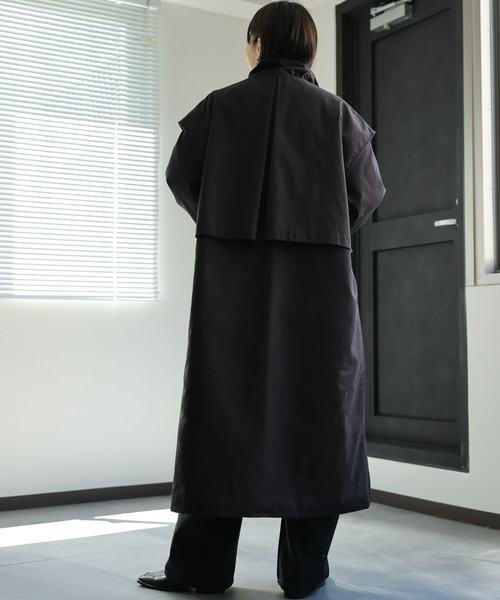 ap retro（アプレトロ）の「ステンカラーオーバーコート（ステンカラーコート・レディース・カーキ/ブラック/ベージュ/アイボリー・FREE）」の10枚目の写真
