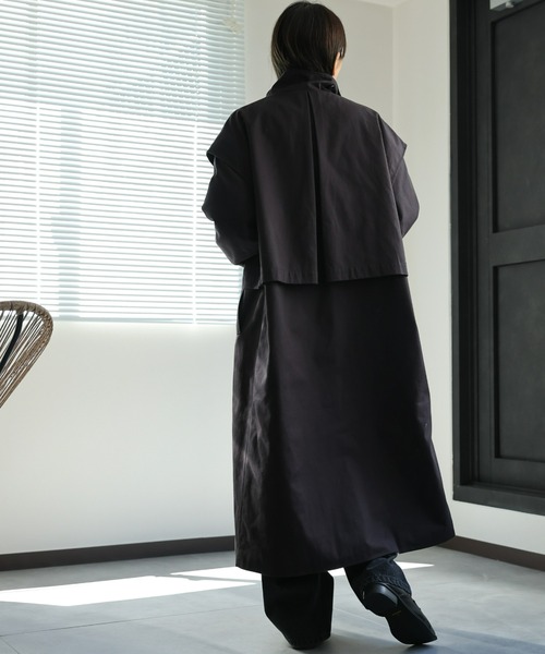 ap retro（アプレトロ）の「ステンカラーオーバーコート（ステンカラーコート・レディース・カーキ/ブラック/ベージュ/アイボリー・FREE）」の11枚目の写真