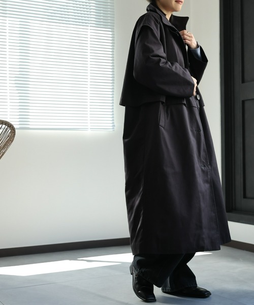 ap retro（アプレトロ）の「ステンカラーオーバーコート（ステンカラーコート・レディース・カーキ/ブラック/ベージュ/アイボリー・FREE）」の14枚目の写真