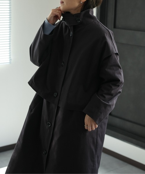 ap retro（アプレトロ）の「ステンカラーオーバーコート（ステンカラーコート・レディース・カーキ/ブラック/ベージュ/アイボリー・FREE）」の19枚目の写真