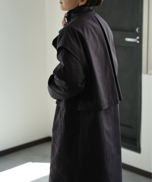 ap retro（アプレトロ）の「ステンカラーオーバーコート（ステンカラーコート・レディース・カーキ/ブラック/ベージュ/アイボリー・FREE）」の20枚目の写真