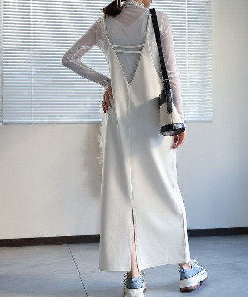 sakishimatokyo（サキシマトーキョー）の「バッグデザインキャミワンピース（ワンピース・レディース・チャコール/アイボリー/ブラック/パープル系その他・FREE）」の7枚目の写真