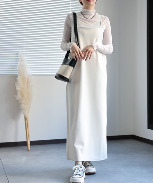 sakishimatokyo（サキシマトーキョー）の「バッグデザインキャミワンピース（ワンピース・レディース・チャコール/アイボリー/ブラック/パープル系その他・FREE）」の9枚目の写真