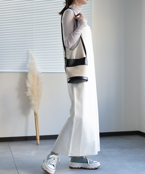 sakishimatokyo（サキシマトーキョー）の「バッグデザインキャミワンピース（ワンピース・レディース・チャコール/アイボリー/ブラック/パープル系その他・FREE）」の15枚目の写真