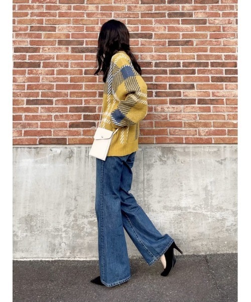 Right-on（ライトオン）の「【BEVERLY HILLS POLO CLUB】チェック柄ニットカーディガン（カーディガン/ボレロ・レディース・ブラウン/イエロー・M/L）」の10枚目の写真