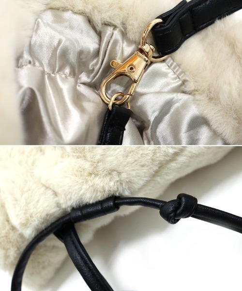 DONOBAN（ドノバン）の「巾着2WAYファーショルダー（ショルダーバッグ・レディース・レオパード/モカ/アイボリー・F）」の14枚目の写真