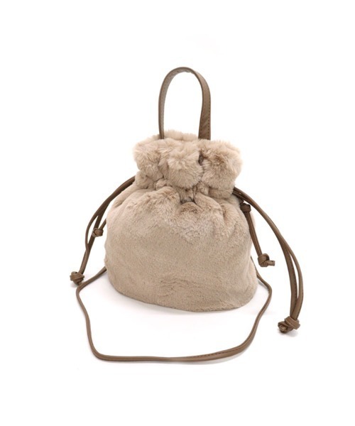 DONOBAN（ドノバン）の「巾着2WAYファーショルダー（ショルダーバッグ・レディース・レオパード/モカ/アイボリー・F）」の8枚目の写真