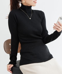 Chez toi | ウール混ラメタートルニット(ニット/セーター)