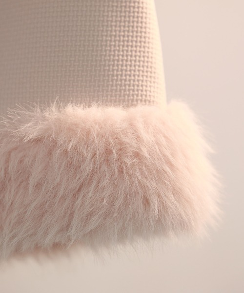 SAISON DE PAPILLON（セゾンドパピヨン）の「裾ファーハイウエストミニスカート（スカート・レディース・ピンクベージュ/ブラック/パープル・S/M/L）」の20枚目の写真