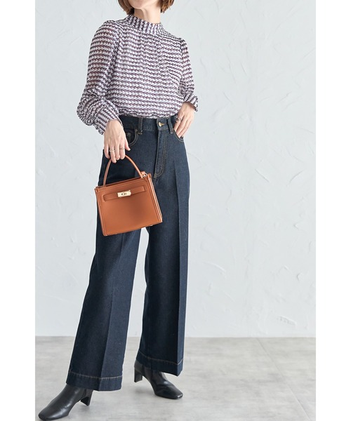 &. NOSTALGIA（アンドドットノスタルジア）の「センタープレスデニムワイドパンツ（デニムパンツ・レディース・ブルー/インディゴブルー/ブラック・SMALL/MEDIUM）」の8枚目の写真