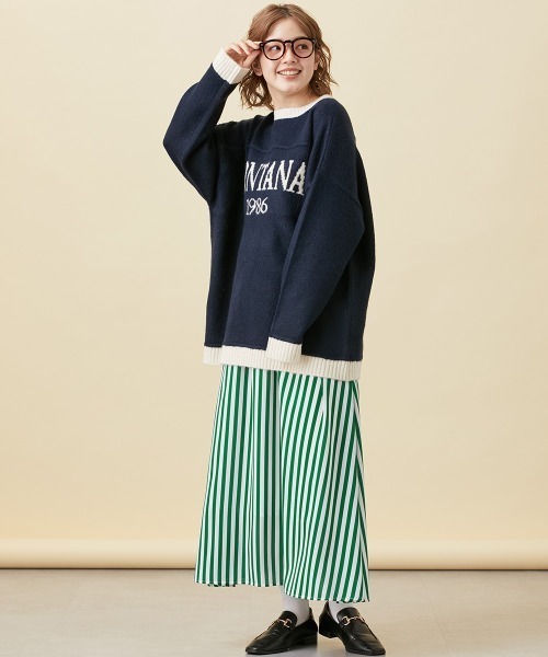 Le temps riche(ルタンリッシュ)の「バイカラーロゴセーター <Le temps riche>(ニット/セーター・レディース・オートミール/ダークネイビー/ブルーグリーン・M)」の17枚目の写真