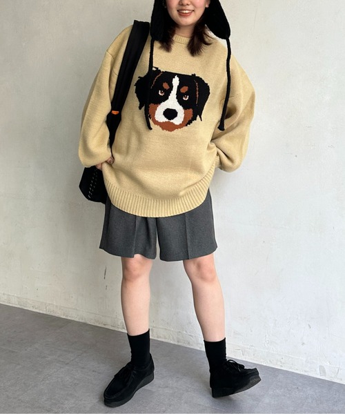 CPCM(シーピーシーエム)の「DOGジャガードBIGニット(ニット/セーター・レディース・ブルー/レモンイエロー/ブラック・FREE)」の17枚目の写真