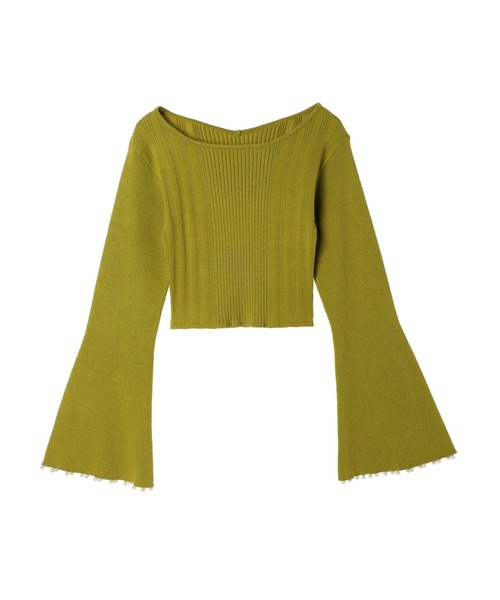 DURAS（デュラス）の「袖パール付きフレアニット（ニット/セーター・レディース・ブラック/ライム/ピンク・FREE）」の16枚目の写真