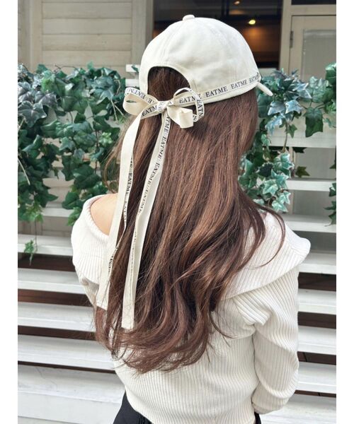 EATME（イートミー）の「BACKダブルリボンキャップ（キャップ・レディース・ブラック/アイボリー・FREE）」の9枚目の写真