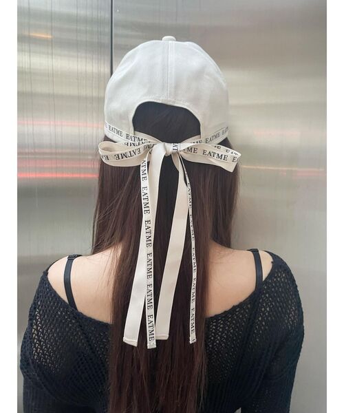 EATME（イートミー）の「BACKダブルリボンキャップ（キャップ・レディース・ブラック/アイボリー・FREE）」の12枚目の写真