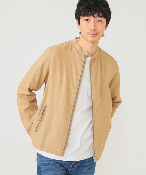BEAMS(ビームス)の「BEAMS / リネン シングルライダース ジャケット(ライダースジャケット・メンズ・ブラック/ベージュ・S/M/L/XL)」の20枚目の写真