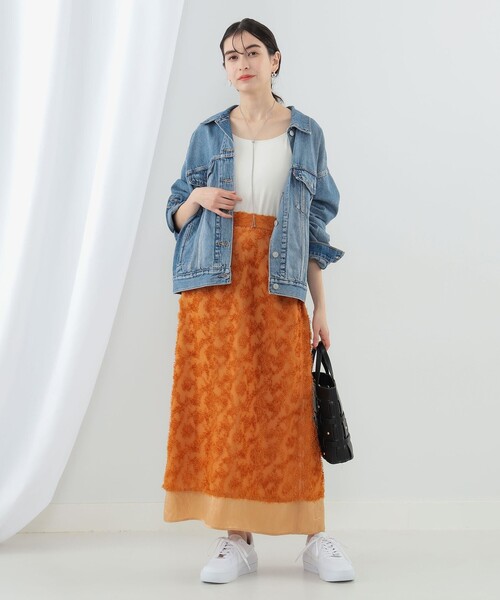 Ray BEAMS（レイビームス）の「Ray BEAMS / フリンジ レイヤード タイト スカート（スカート・レディース・オレンジ/ブラック・0/1）」の12枚目の写真