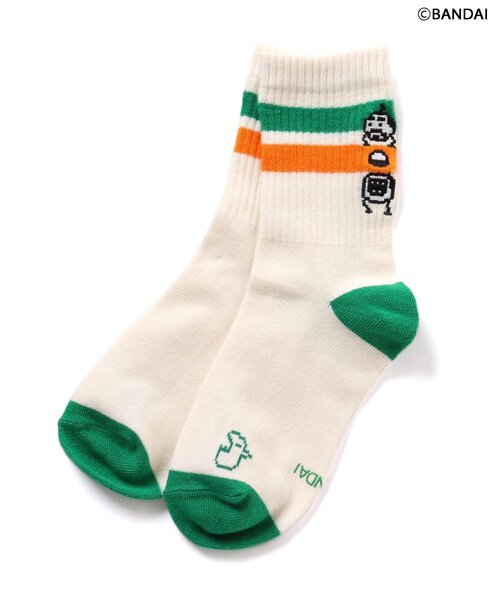 algy(アルジー)の「【たまごっち】ラインソックス(ソックス/靴下・キッズ・オフホワイト/ブラック・24/21/15 /27/18)」の5枚目の写真