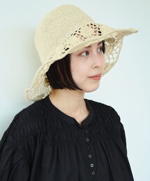 Ray BEAMS | Ray BEAMS / 細編み ペーパー ブリム ハット(ハット)