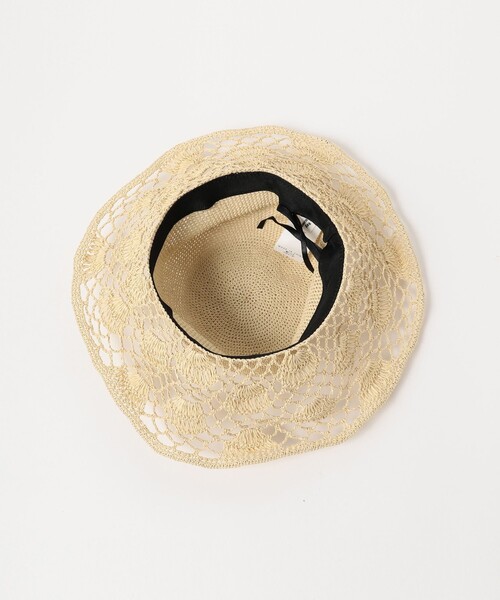 Ray BEAMS（レイビームス）の「Ray BEAMS / 細編み ペーパー ブリム ハット（ハット・レディース・オフホワイト/ナチュラル・ONE SIZE）」の11枚目の写真