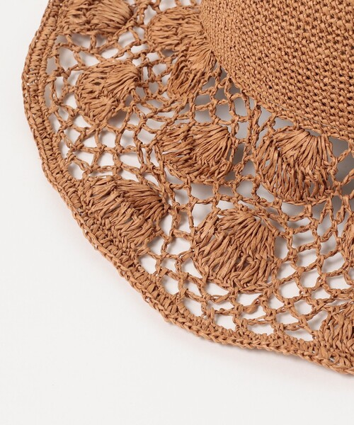 Ray BEAMS（レイビームス）の「Ray BEAMS / 細編み ペーパー ブリム ハット（ハット・レディース・オフホワイト/ナチュラル・ONE SIZE）」の14枚目の写真