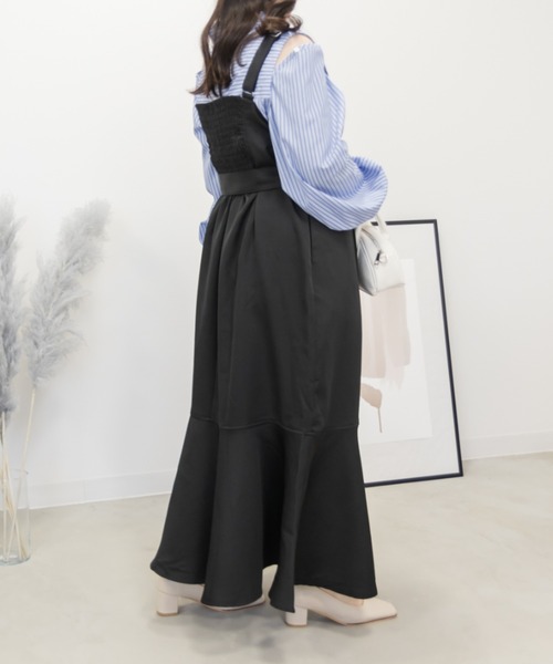 CLETTE(クレット)の「オープンショルダーシャツ(シャツ/ブラウス・レディース・ブルー/オフホワイト・3L/LL/4L)」の9枚目の写真