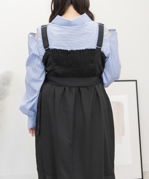 CLETTE(クレット)の「オープンショルダーシャツ(シャツ/ブラウス・レディース・ブルー/オフホワイト・3L/LL/4L)」の11枚目の写真