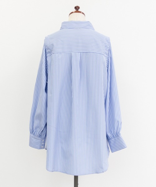 CLETTE(クレット)の「オープンショルダーシャツ(シャツ/ブラウス・レディース・ブルー/オフホワイト・3L/LL/4L)」の18枚目の写真
