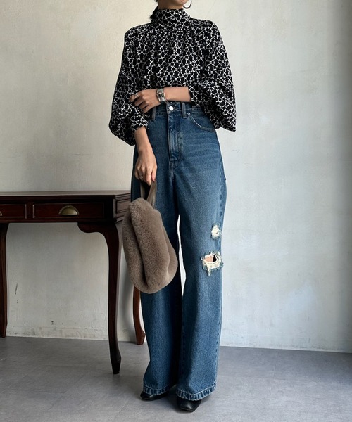 khaju♡2wayドット柄ブラウス 新品・タグ付き Khaju - khaju 2wayドットブラウス カージュ ベージュ shipsの通販 by
