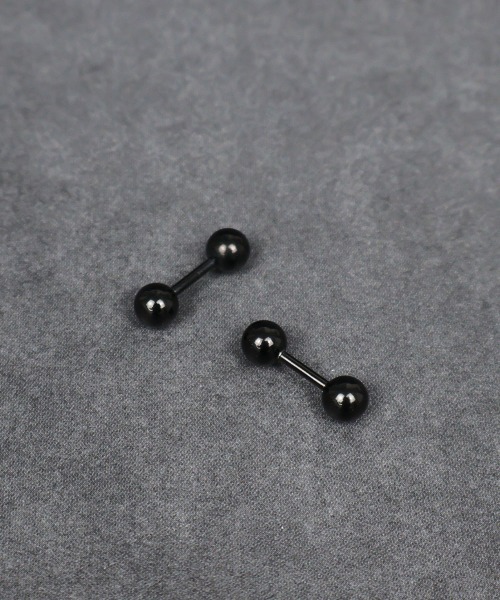 4INT.(フォイント)の「ストレートバーベル ボディピアス 16G / サージカルステンレス316L (金属アレルギー対応)(ピアス(両耳用)・メンズ・シルバー/ブラック/クリア・4/5)」の8枚目の写真