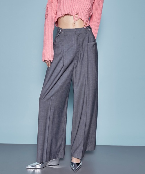 MAISON SPECIAL(メゾンスペシャル)の「2way Tuck Volume Pants/2WAYタックボリュームパンツ【MAISON SPECIAL/メゾンスペシャル】■セットアップ対応■(スラックス・レディース・ライトグレー/グレー/ネイビー・38/36)」の5枚目の写真