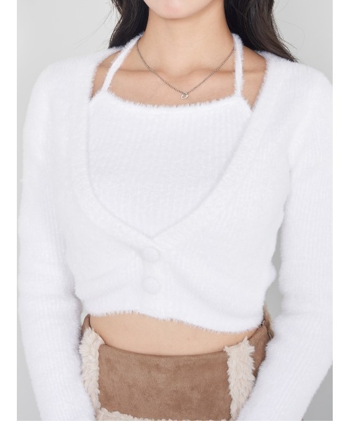 ドッキングシャギーニットトップス（ニット/セーター）｜Darich