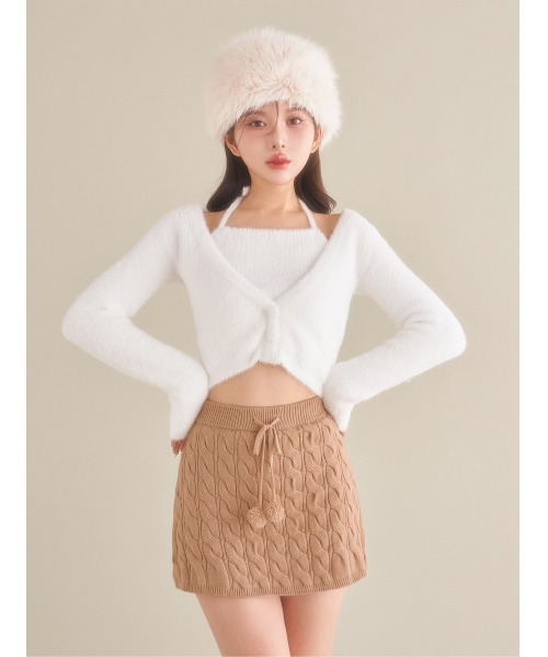 Darich ダーリッチ　ニット カレッジワッペンショートニットトップス（ニット/セーター