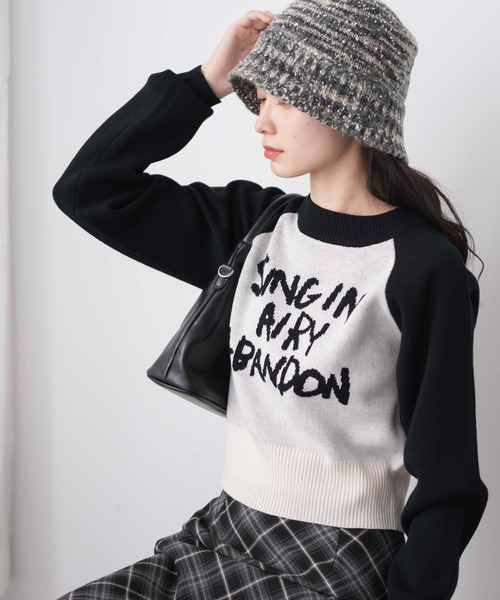 WEGO（ウィゴー）の「WEGO/ジャガードショートニットプルオーバー（ニット/セーター・レディース・ブルー/アイボリー/その他1・FREE）」の3枚目の写真