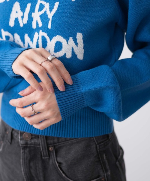 WEGO（ウィゴー）の「WEGO/ジャガードショートニットプルオーバー（ニット/セーター・レディース・ブルー/アイボリー/その他1・FREE）」の8枚目の写真