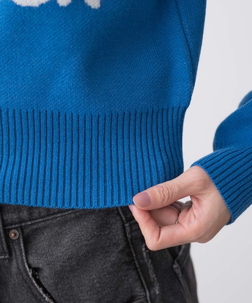 WEGO（ウィゴー）の「WEGO/ジャガードショートニットプルオーバー（ニット/セーター・レディース・ブルー/アイボリー/その他1・FREE）」の9枚目の写真