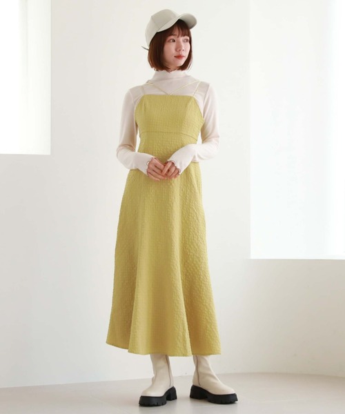archives(アルシーヴ)の「ふくれJQダブルリボンキャミワンピース(ワンピース・レディース・アイボリー/イエロー/ブラック・MEDIUM)」の3枚目の写真