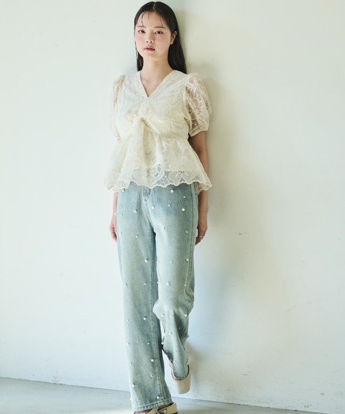 paravion（パラビオン）の「パールデニムパンツ（デニムパンツ・レディース・ライトブルー・MEDIUM/SMALL/LARGE）」の8枚目の写真