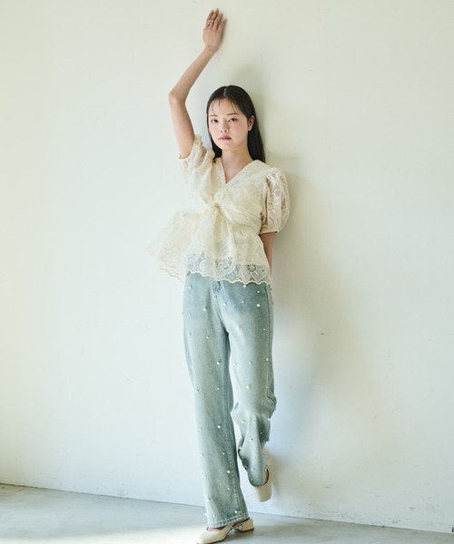 paravion（パラビオン）の「パールデニムパンツ（デニムパンツ・レディース・ライトブルー・MEDIUM/SMALL/LARGE）」の9枚目の写真