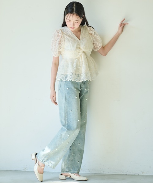 paravion（パラビオン）の「パールデニムパンツ（デニムパンツ・レディース・ライトブルー・MEDIUM/SMALL/LARGE）」の10枚目の写真