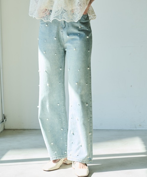 paravion（パラビオン）の「パールデニムパンツ（デニムパンツ・レディース・ライトブルー・MEDIUM/SMALL/LARGE）」の12枚目の写真