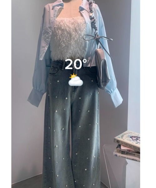 paravion（パラビオン）の「パールデニムパンツ（デニムパンツ・レディース・ライトブルー・MEDIUM/SMALL/LARGE）」の14枚目の写真