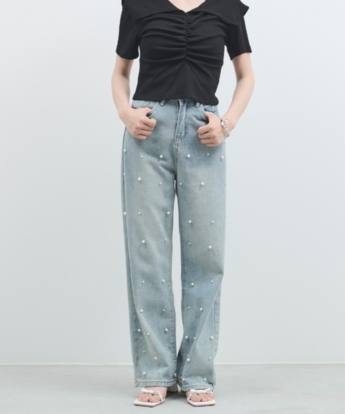 paravion（パラビオン）の「パールデニムパンツ（デニムパンツ・レディース・ライトブルー・MEDIUM/SMALL/LARGE）」の18枚目の写真