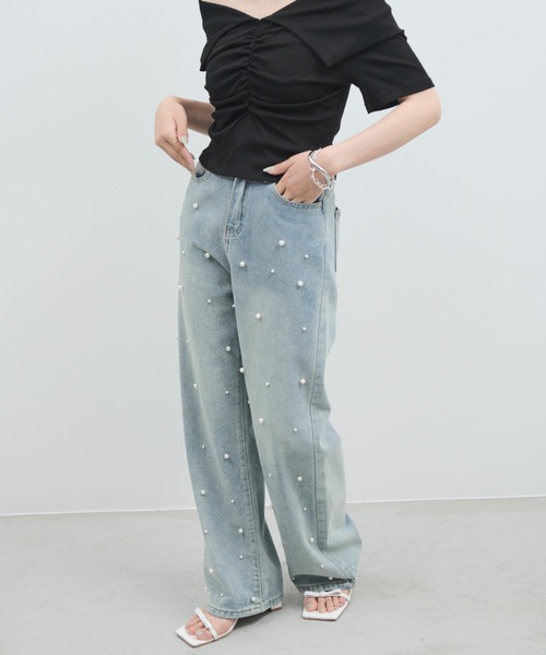 paravion（パラビオン）の「パールデニムパンツ（デニムパンツ・レディース・ライトブルー・MEDIUM/SMALL/LARGE）」の22枚目の写真