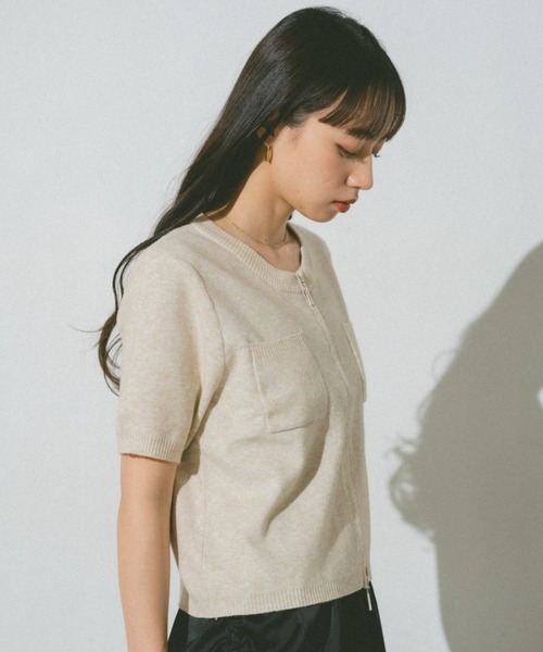 美品　ミッソーニ　カシミヤ100%半袖ダブルジップジャケット　44 美品 ミッソーニ カシミヤ100%半袖ダブルジップジャケット 44