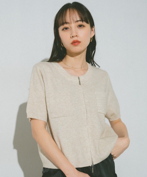 チビポケットダブルジップニット（ニット/セーター）｜VANNIE U