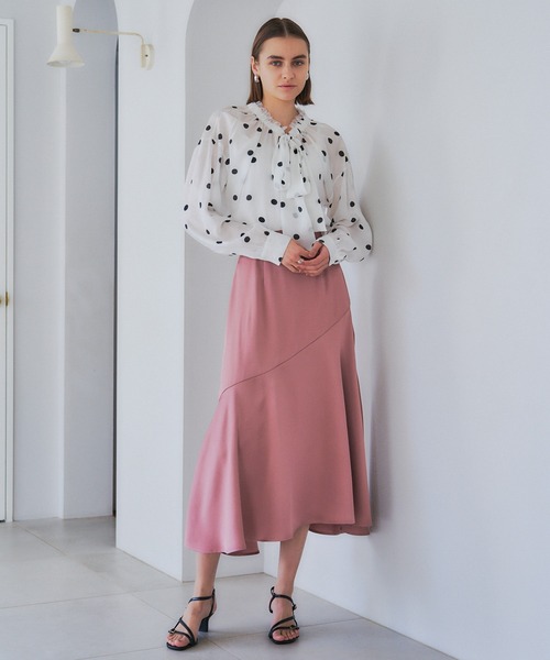 YECCA VECCA（イェッカヴェッカ）の「ドット柄シアーリボンブラウス（シャツ/ブラウス・レディース・オフホワイト/ブラック・FREE）」の9枚目の写真