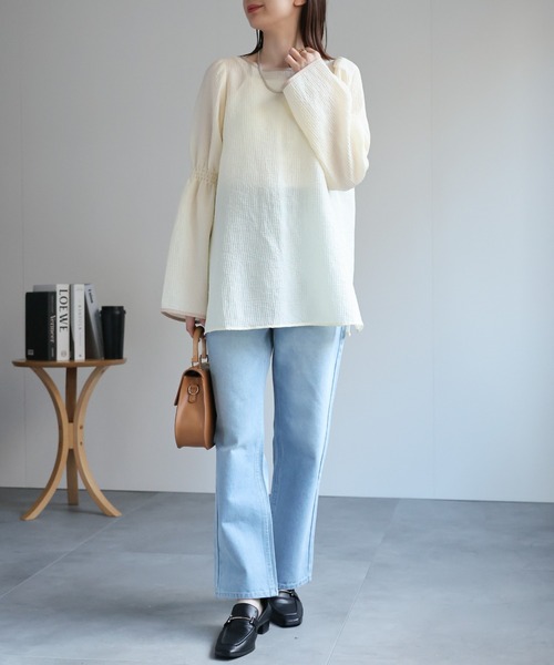 セール】配色 シアーブラウス（シャツ/ブラウス）｜sakishimatokyo